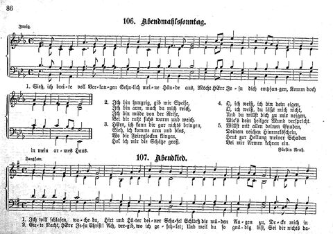 Das geistliche Volkslied: Sammlung geistlicher Lieder für außergottesdienstliche Kreise in vierstimmigem Satze, zugleich asl Begleiterin der "Kleine Missionsharfe" (10. Auflage) page 86