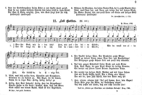 Das geistliche Volkslied: Sammlung geistlicher Lieder für außergottesdienstliche Kreise in vierstimmigem Satze, zugleich asl Begleiterin der "Kleine Missionsharfe" (10. Auflage) page 9