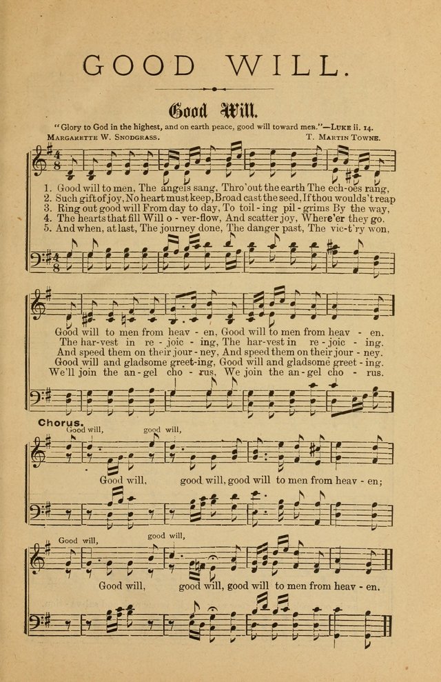 Good Will: A collection of New Music for Sabbath Schools and Gospel Meetings (Enlarged) page 1
