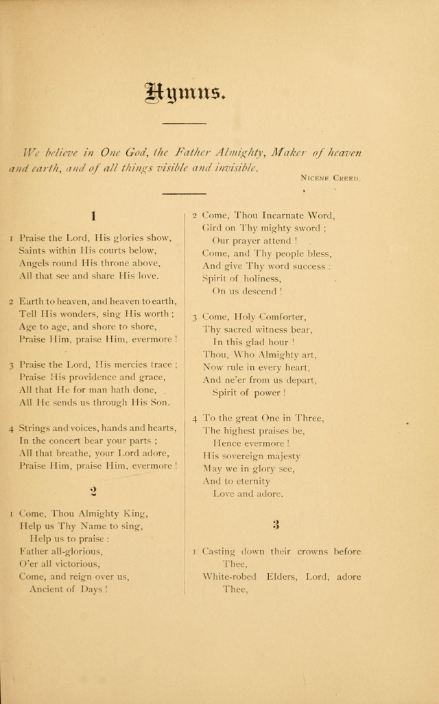 Hymnal page 1