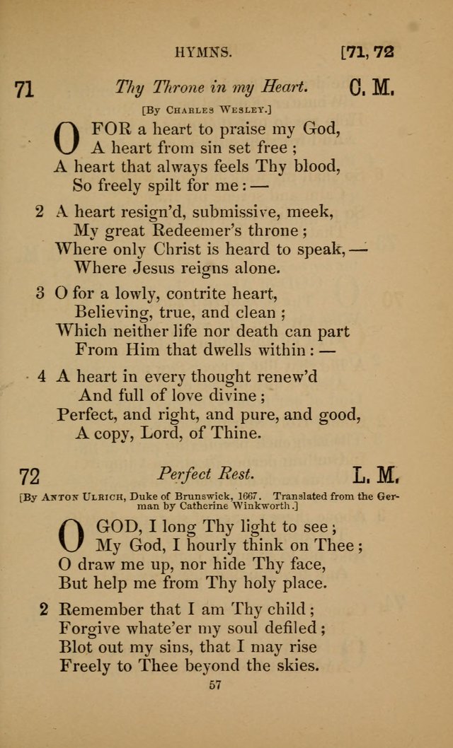 Hymns for All Christians page 57