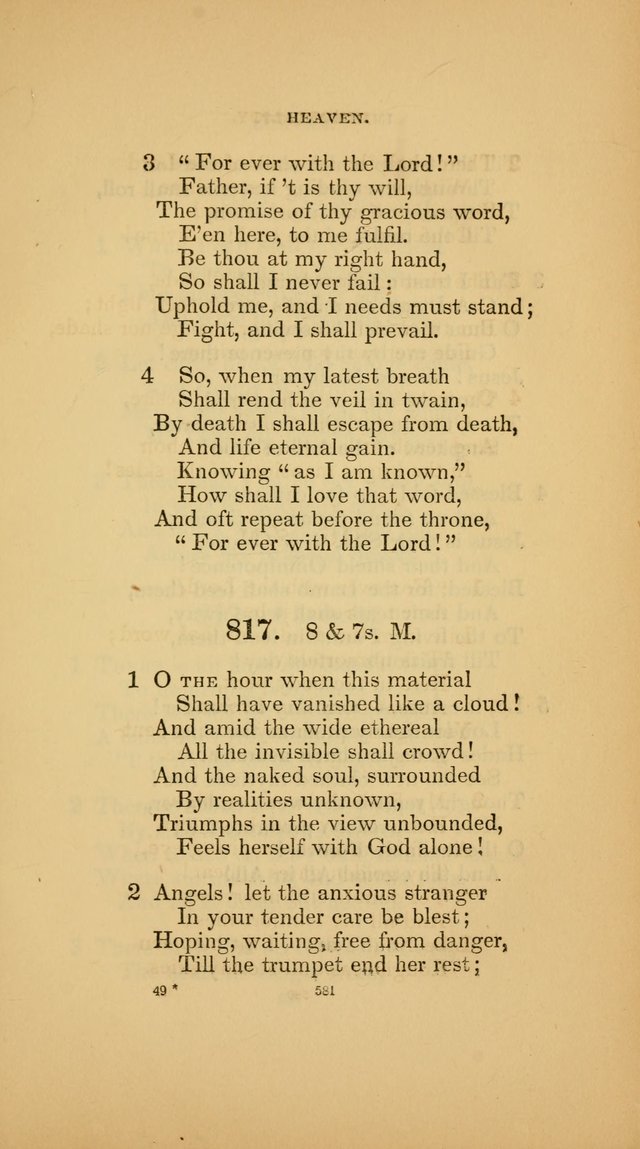 Hymns for the Church of Christ (3rd thousand) page 581