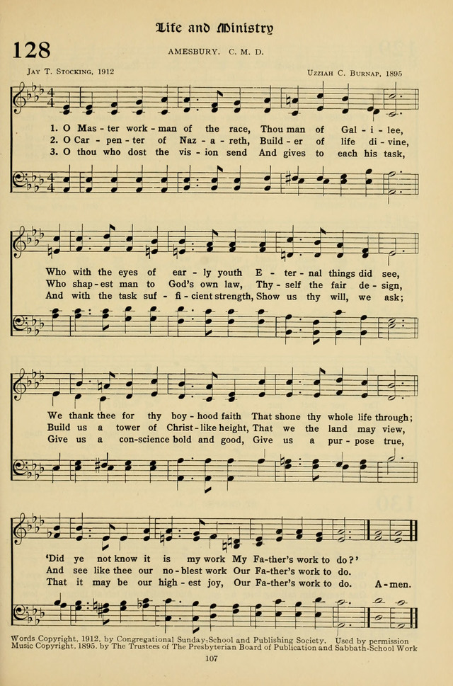 Hymns for the Living Age page 107