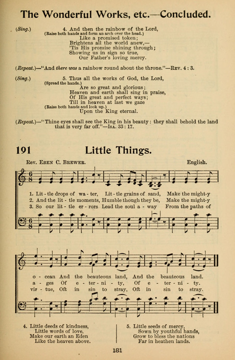 Hymnal for Primary Classes: a collection of hymns and tunes, recitations and exercises, being a manual for primary Sunday-schools (With Tunes)) page 183
