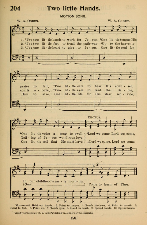 Hymnal for Primary Classes: a collection of hymns and tunes, recitations and exercises, being a manual for primary Sunday-schools (With Tunes)) page 193