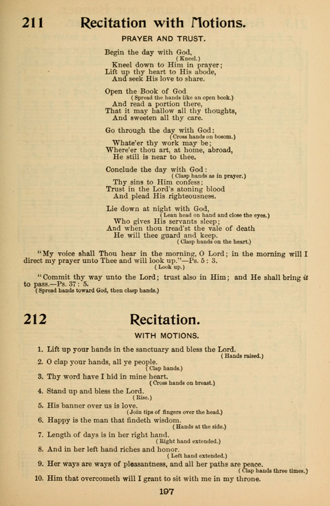 Hymnal for Primary Classes: a collection of hymns and tunes, recitations and exercises, being a manual for primary Sunday-schools (With Tunes)) page 199