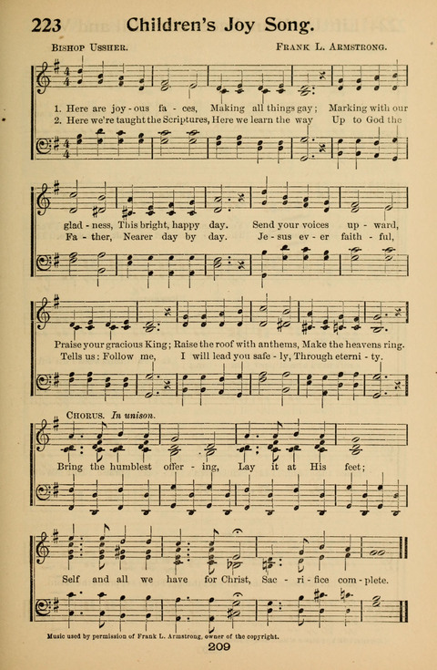 Hymnal for Primary Classes: a collection of hymns and tunes, recitations and exercises, being a manual for primary Sunday-schools (With Tunes)) page 211