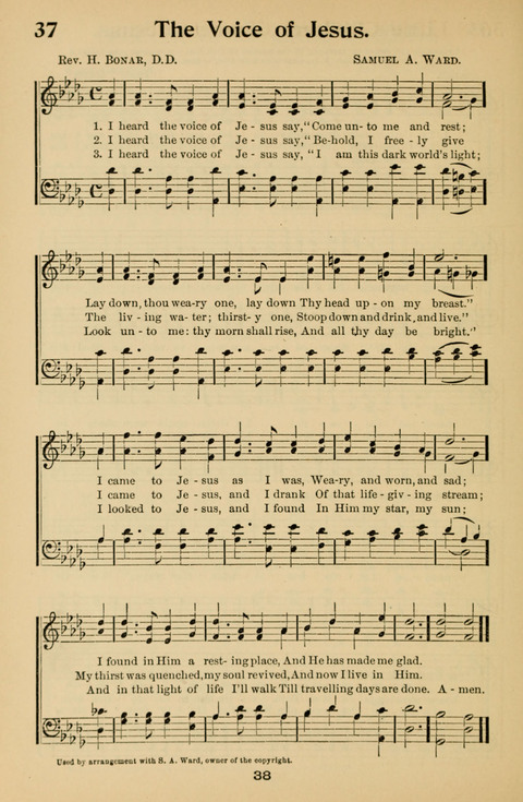 Hymnal for Primary Classes: a collection of hymns and tunes, recitations and exercises, being a manual for primary Sunday-schools (With Tunes)) page 38