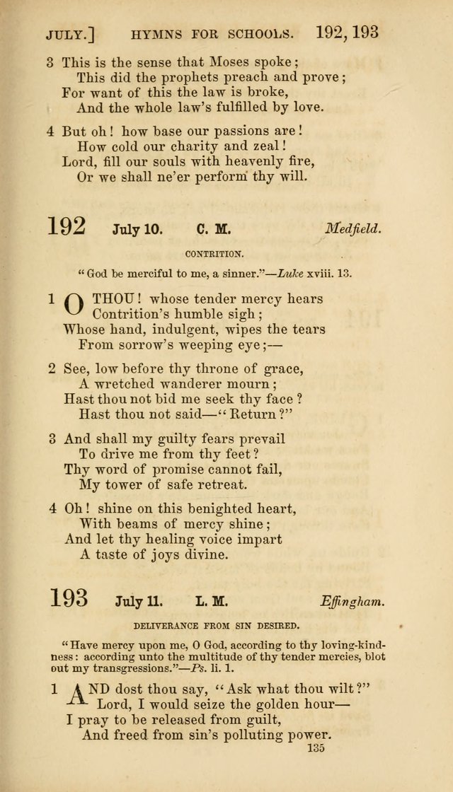 Hymns for Schools: with appropriate selections from scripture and tunes suited to the metres of the hymns (3rd ed.) page 135