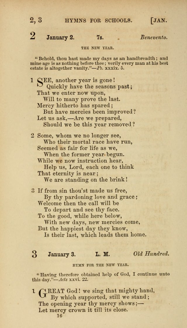 Hymns for Schools: with appropriate selections from scripture and tunes suited to the metres of the hymns (3rd ed.) page 16