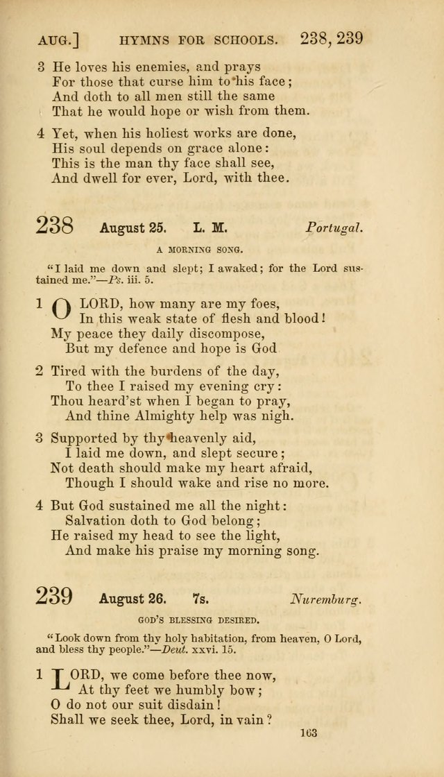 Hymns for Schools: with appropriate selections from scripture and tunes suited to the metres of the hymns (3rd ed.) page 163