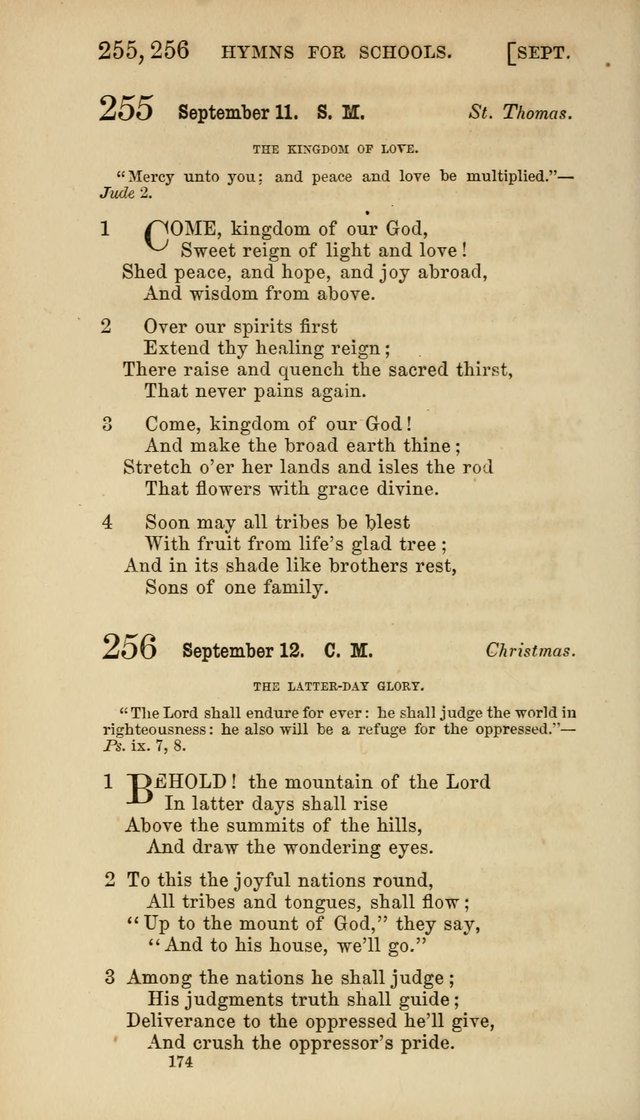 Hymns for Schools: with appropriate selections from scripture and tunes suited to the metres of the hymns (3rd ed.) page 174