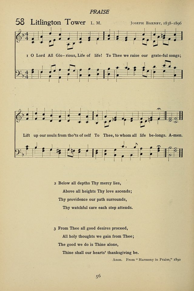 Hymns for Schools and Colleges page 56