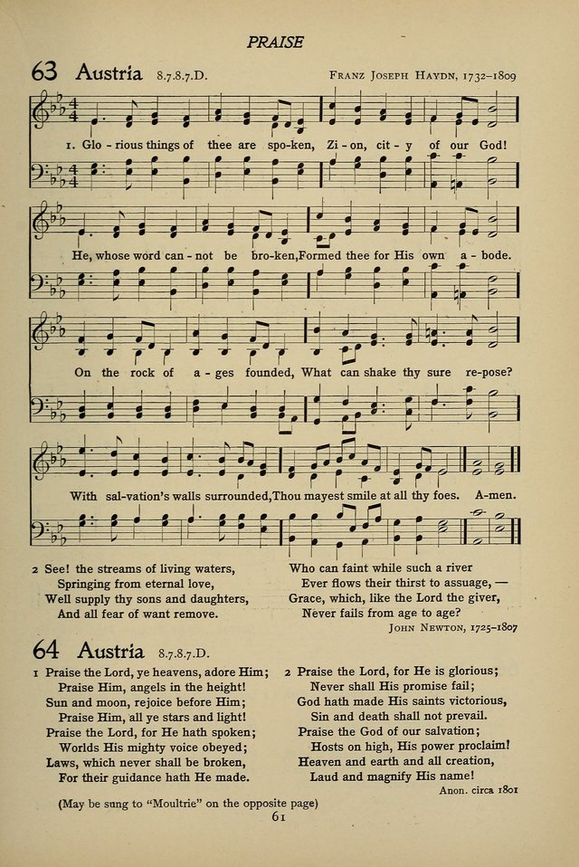 Hymns for Schools and Colleges page 61