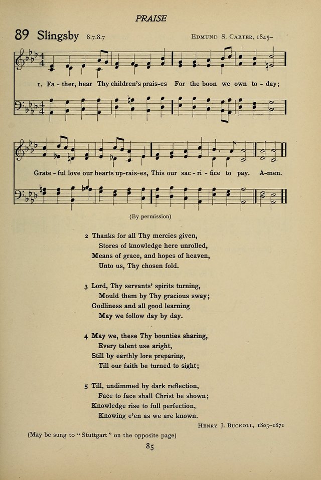 Hymns for Schools and Colleges page 85