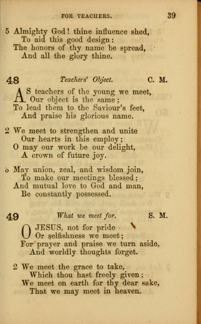 Hymns for Sunday Schools page 39