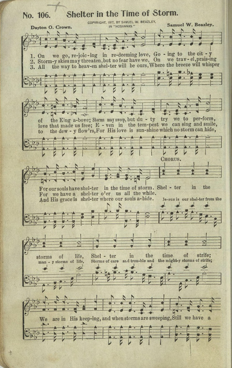 Hosannas: for Sunday Schools, conventions, etc., and generatl use in Christian work and worship page 106