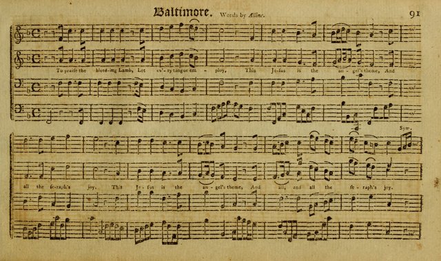 Harmonia Americana: containing a concise introduction to the grounds of music; with a variety of airs, suitable fore divine worship and the use of musical societies; consisting of three and four parts page 96