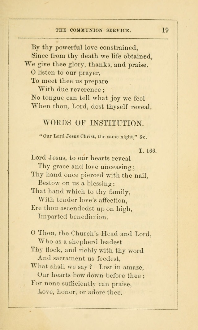 Hymns Arranged for the Communion Service of the Church of the United Brethren page 19