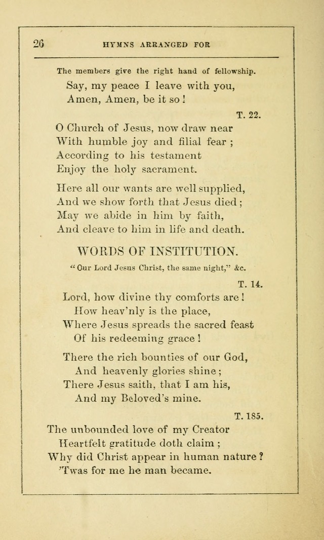Hymns Arranged for the Communion Service of the Church of the United Brethren page 26