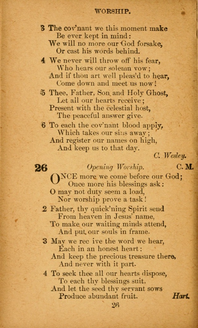 Hymnal: adapted to the doctrines and usages of the African Methodist Episcopal Church. Revised Edition page 26