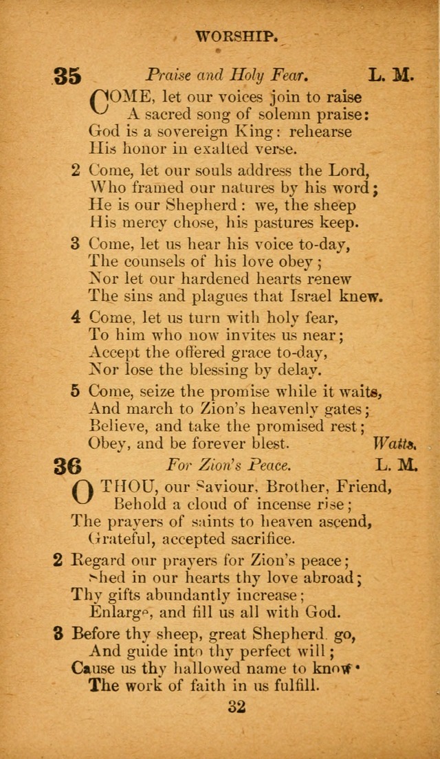 Hymnal: adapted to the doctrines and usages of the African Methodist Episcopal Church. Revised Edition page 32
