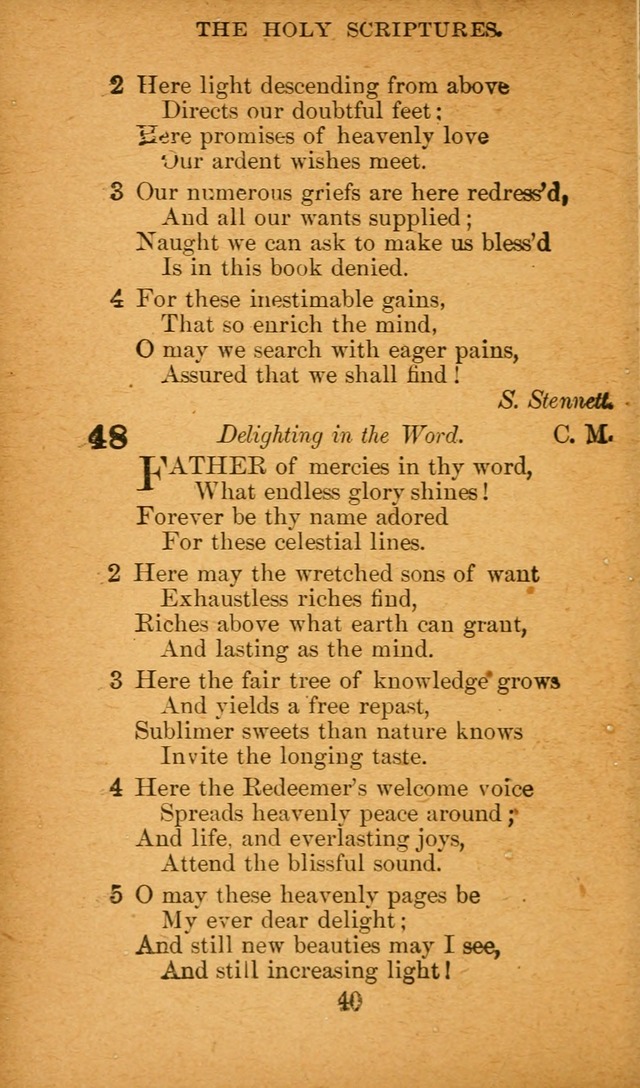 Hymnal: adapted to the doctrines and usages of the African Methodist Episcopal Church. Revised Edition page 40