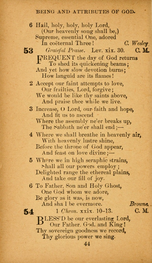 Hymnal: adapted to the doctrines and usages of the African Methodist Episcopal Church. Revised Edition page 44
