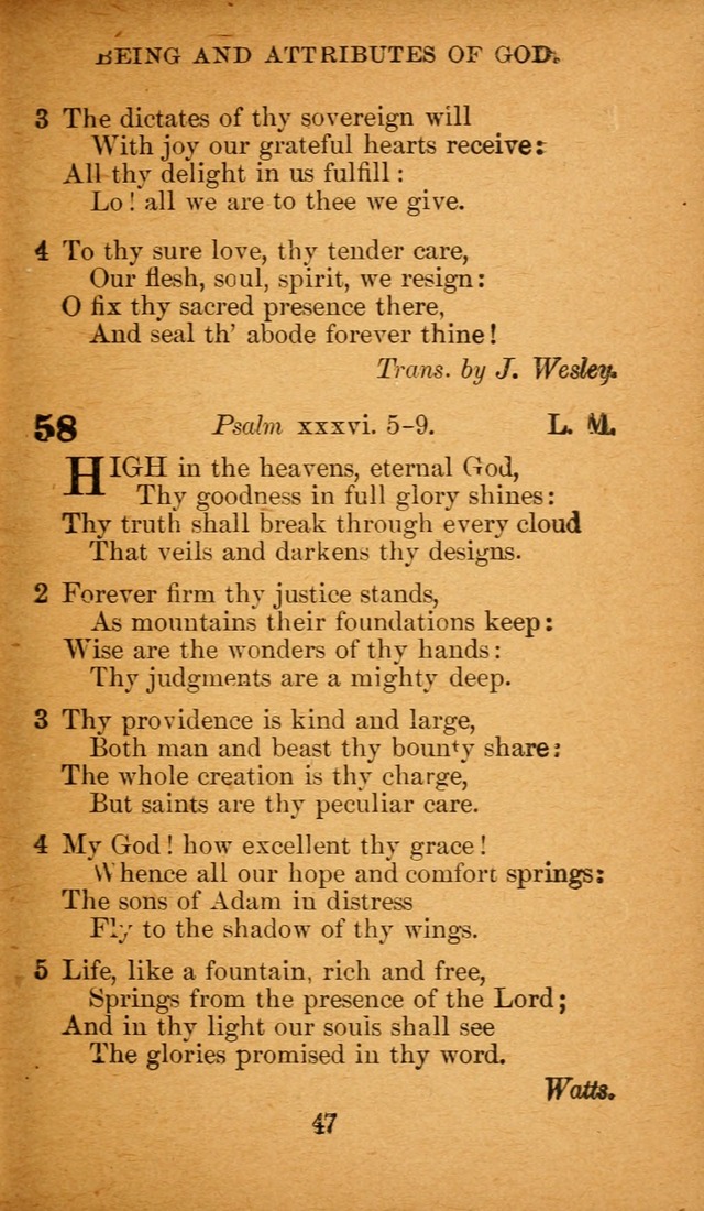 Hymnal: adapted to the doctrines and usages of the African Methodist Episcopal Church. Revised Edition page 47