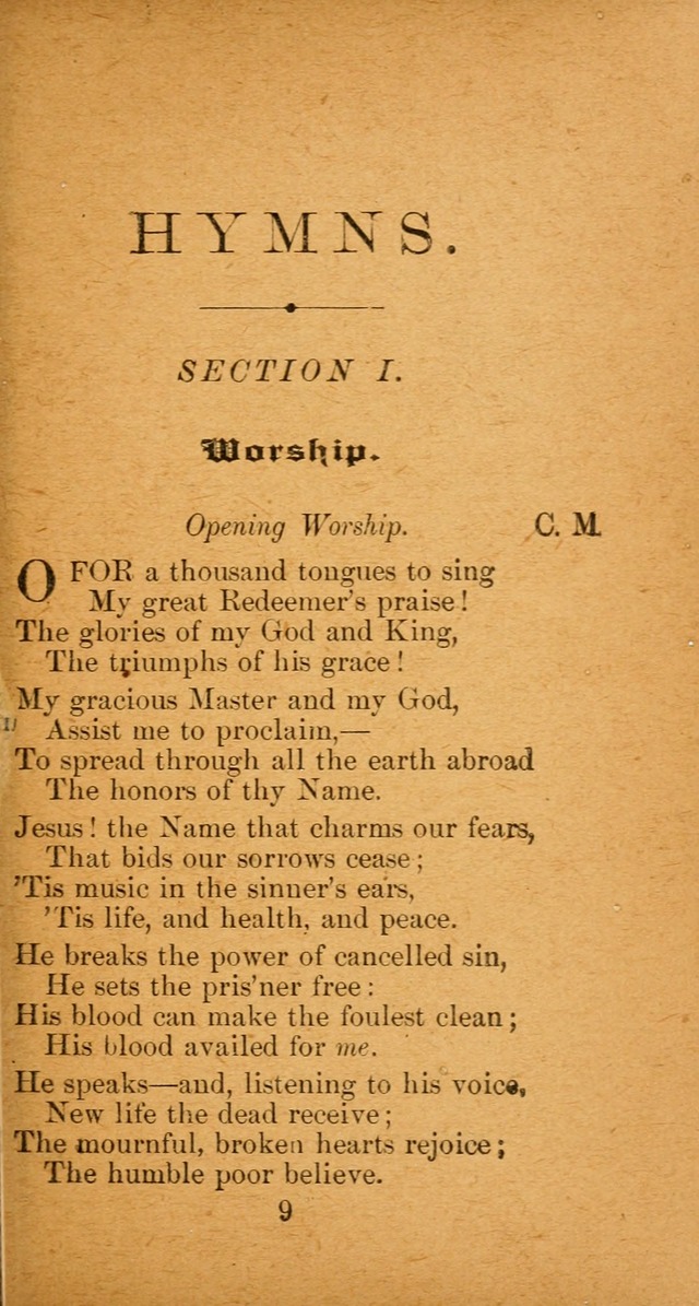 Hymnal: adapted to the doctrines and usages of the African Methodist Episcopal Church. Revised Edition page 9