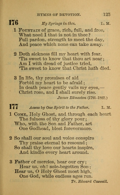 Hymns of the Ages: for Public and Social Worship, Approved and Recommended ... by the General Assembly of the Presbyterian Church in the U.S. (Second ed.) page 125