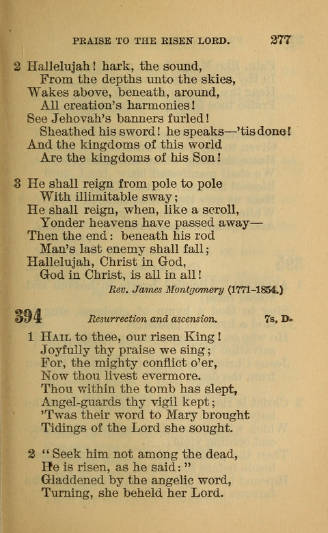 Hymns of the Ages: for Public and Social Worship, Approved and Recommended ... by the General Assembly of the Presbyterian Church in the U.S. (Second ed.) page 277