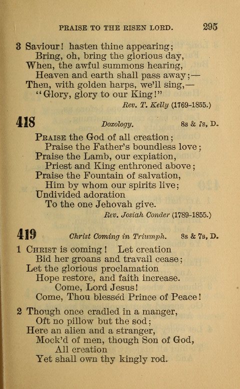 Hymns of the Ages: for Public and Social Worship, Approved and Recommended ... by the General Assembly of the Presbyterian Church in the U.S. (Second ed.) page 295