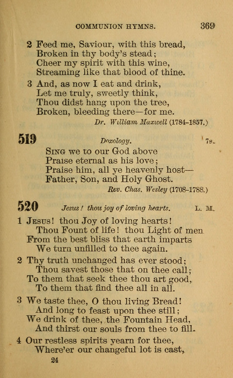Hymns of the Ages: for Public and Social Worship, Approved and Recommended ... by the General Assembly of the Presbyterian Church in the U.S. (Second ed.) page 369
