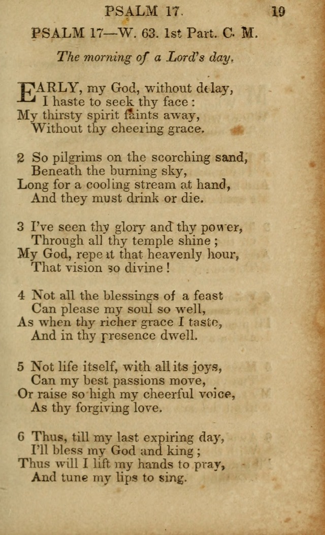 Hymns and Spiritual Songs, Original and Selected, for the Use of Christians. (5th ed.) page 19
