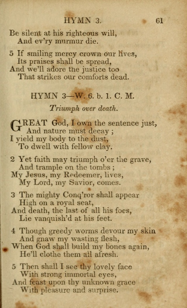Hymns and Spiritual Songs, Original and Selected, for the Use of Christians. (5th ed.) page 61