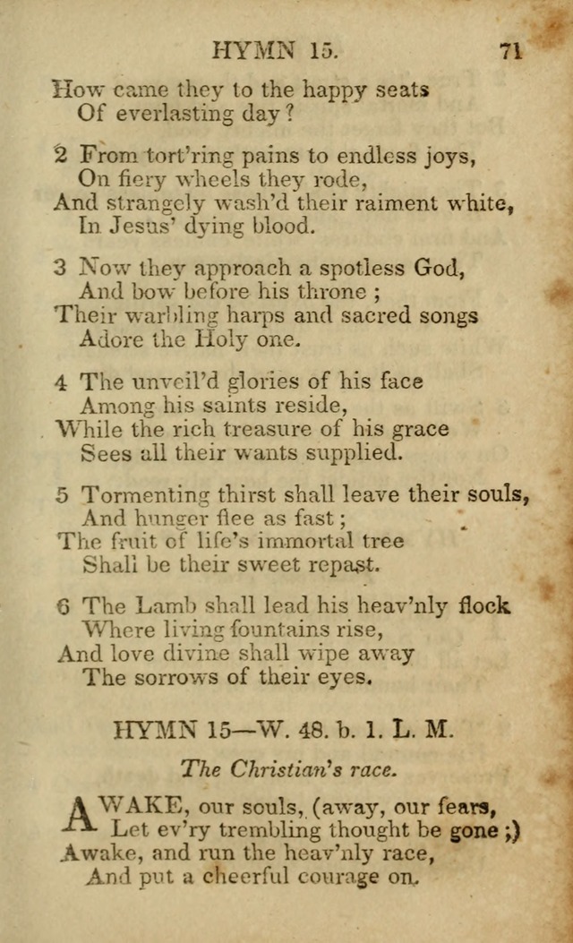 Hymns and Spiritual Songs, Original and Selected, for the Use of Christians. (5th ed.) page 71