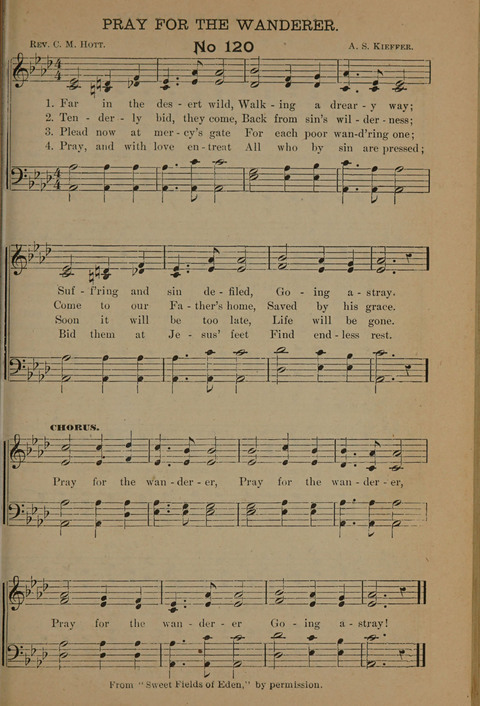 Harvest Bells Nos. 1, 2 and 3: Is filled with new and beautiful songs, suitable for churches, Sunday-schools, revivals and all religious meetings page 117