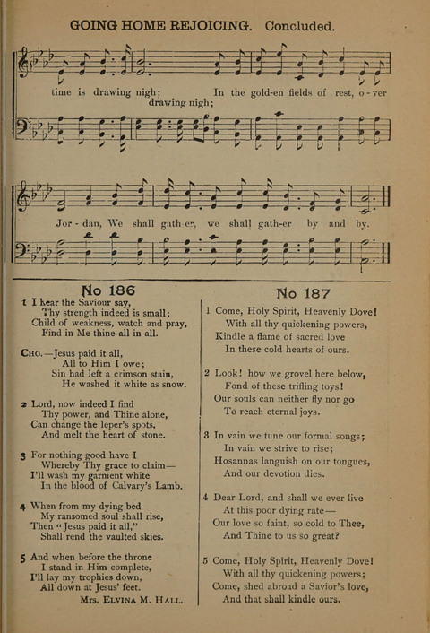 Harvest Bells Nos. 1, 2 and 3: Is filled with new and beautiful songs, suitable for churches, Sunday-schools, revivals and all religious meetings page 185