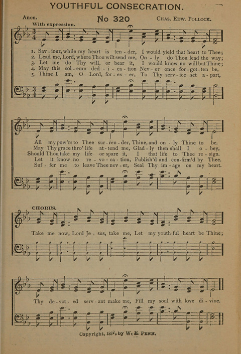 Harvest Bells Nos. 1, 2 and 3: Is filled with new and beautiful songs, suitable for churches, Sunday-schools, revivals and all religious meetings page 315