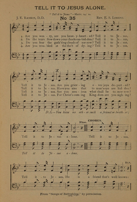 Harvest Bells Nos. 1, 2 and 3: Is filled with new and beautiful songs, suitable for churches, Sunday-schools, revivals and all religious meetings page 36