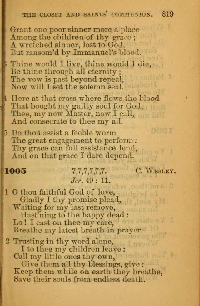 The Hymn Book of the African Methodist Episcopal Church: being a collection of hymns, sacred songs and chants (5th ed.) page 828