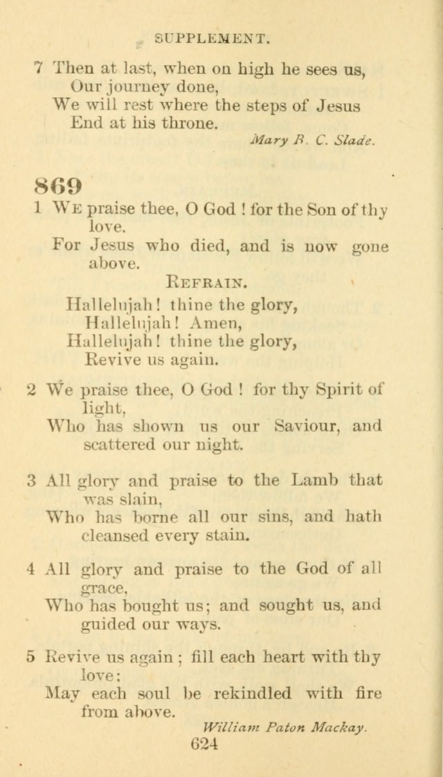 Hymn Book of the Methodist Episcopal Church, South page 631