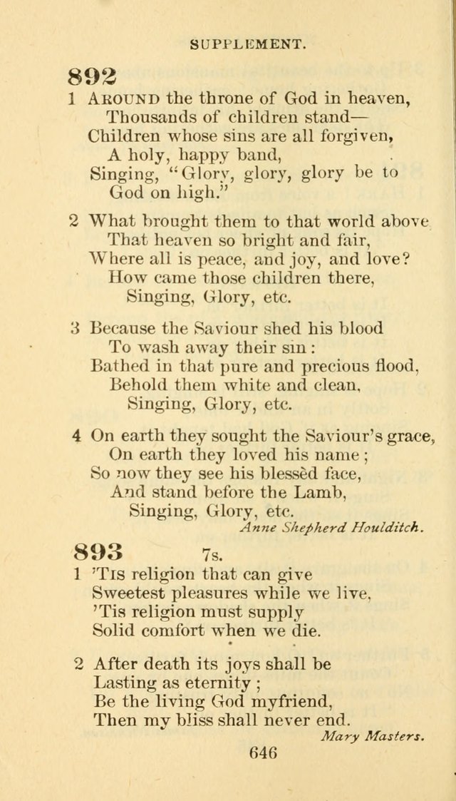 Hymn Book of the Methodist Episcopal Church, South page 653