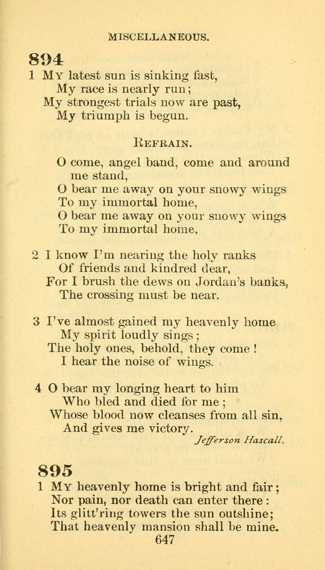 Hymn Book of the Methodist Episcopal Church, South page 654