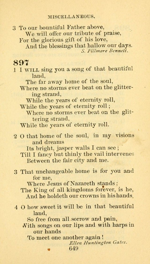 Hymn Book of the Methodist Episcopal Church, South page 656