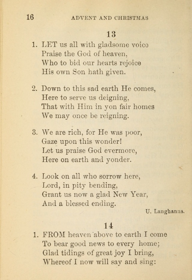 Hymn Book: for the use of Evangelical Lutheran schools and congregations page 20