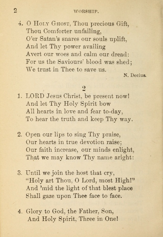 Hymn Book: for the use of Evangelical Lutheran schools and congregations page 6