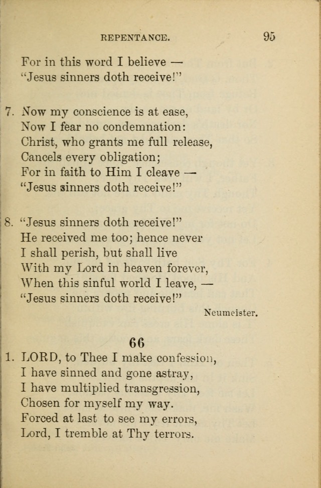 Hymn Book: for the use of Evangelical Lutheran schools and congregations page 99