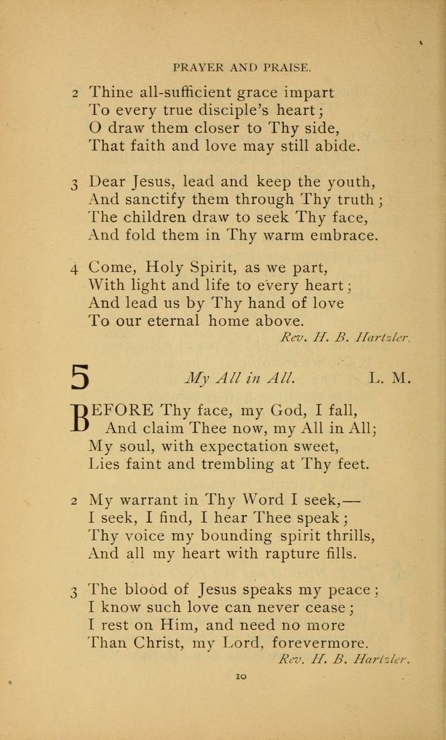 Hymn Book of the United Evangelical Church page 10
